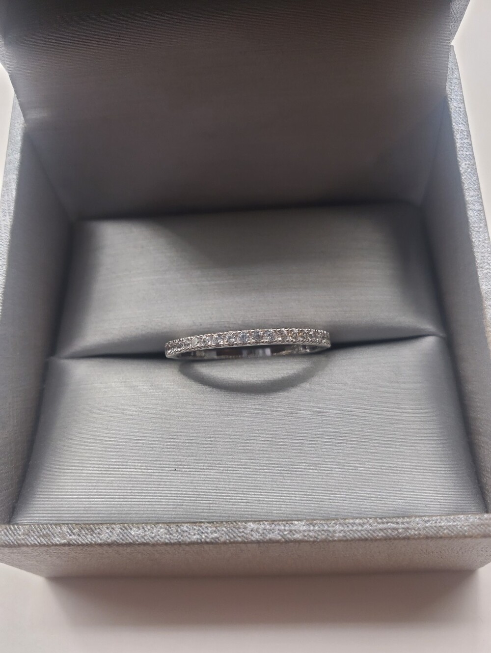 10k Solid White Gold With Zircon Stones